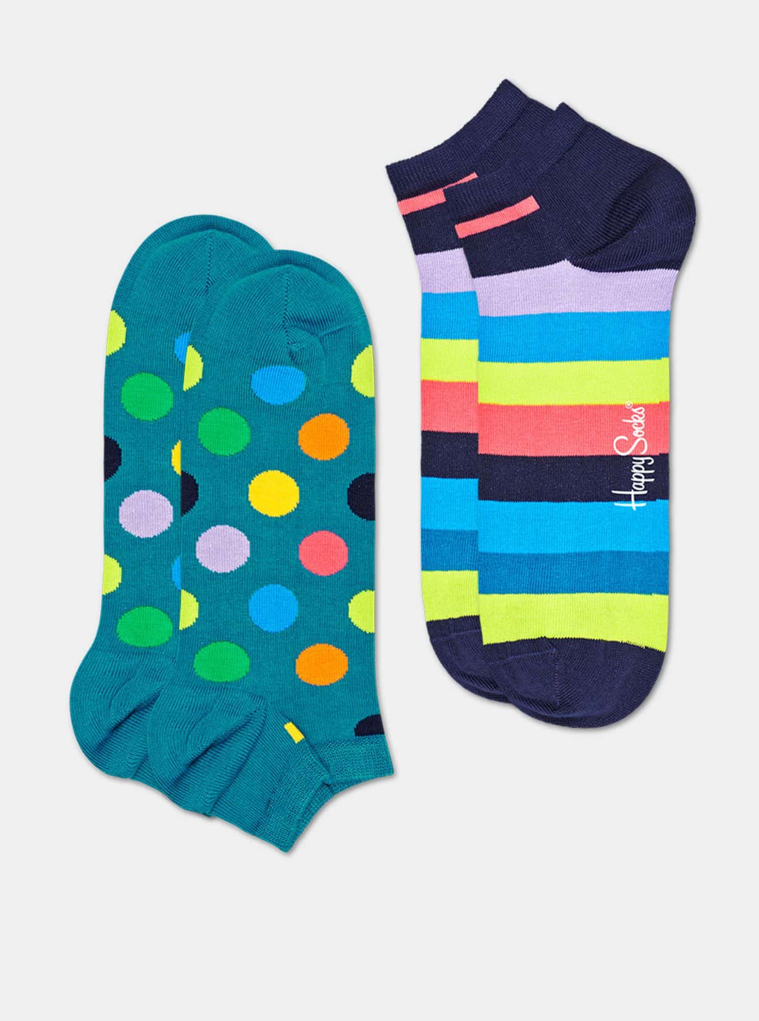 Sada dvou párů modrých kontníkových ponožek Happy Socks Big Dot