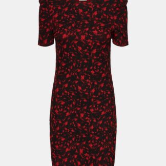 Červeno-černé vzorované pouzdrové šaty Noisy May Lea