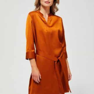 Moodo bronzové šaty s páskem