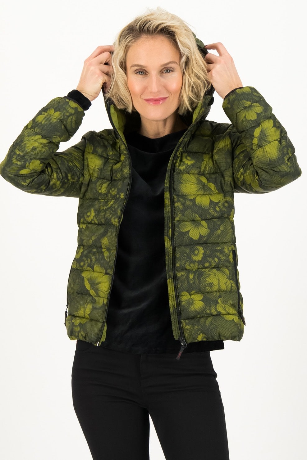 Blutsgeschwister zelená zimní bunda Bunch of Flowers