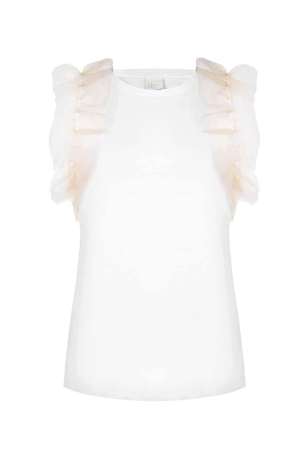 Rinascimento bílý top s volány