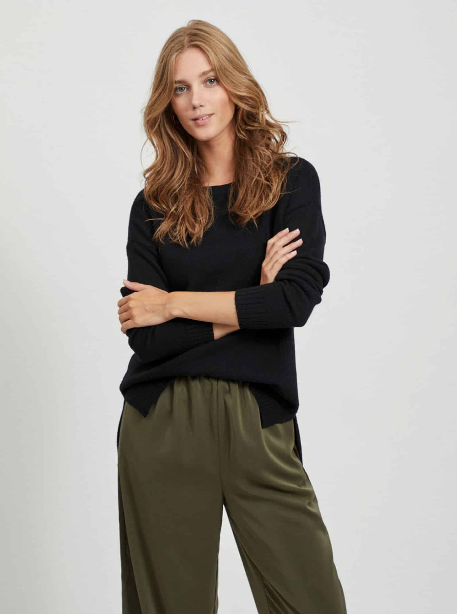 Černý svetr VILA Ril