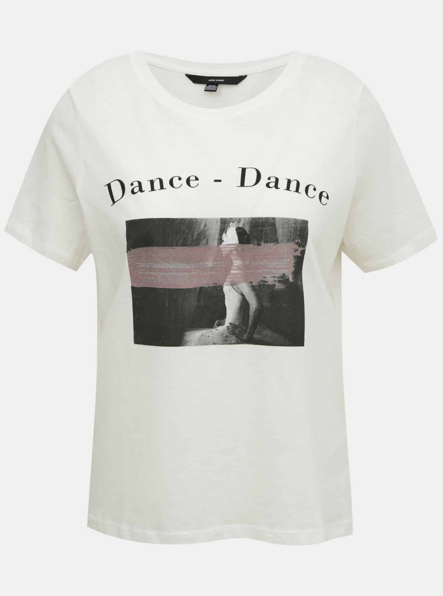 Bílé tričko s potiskem VERO MODA