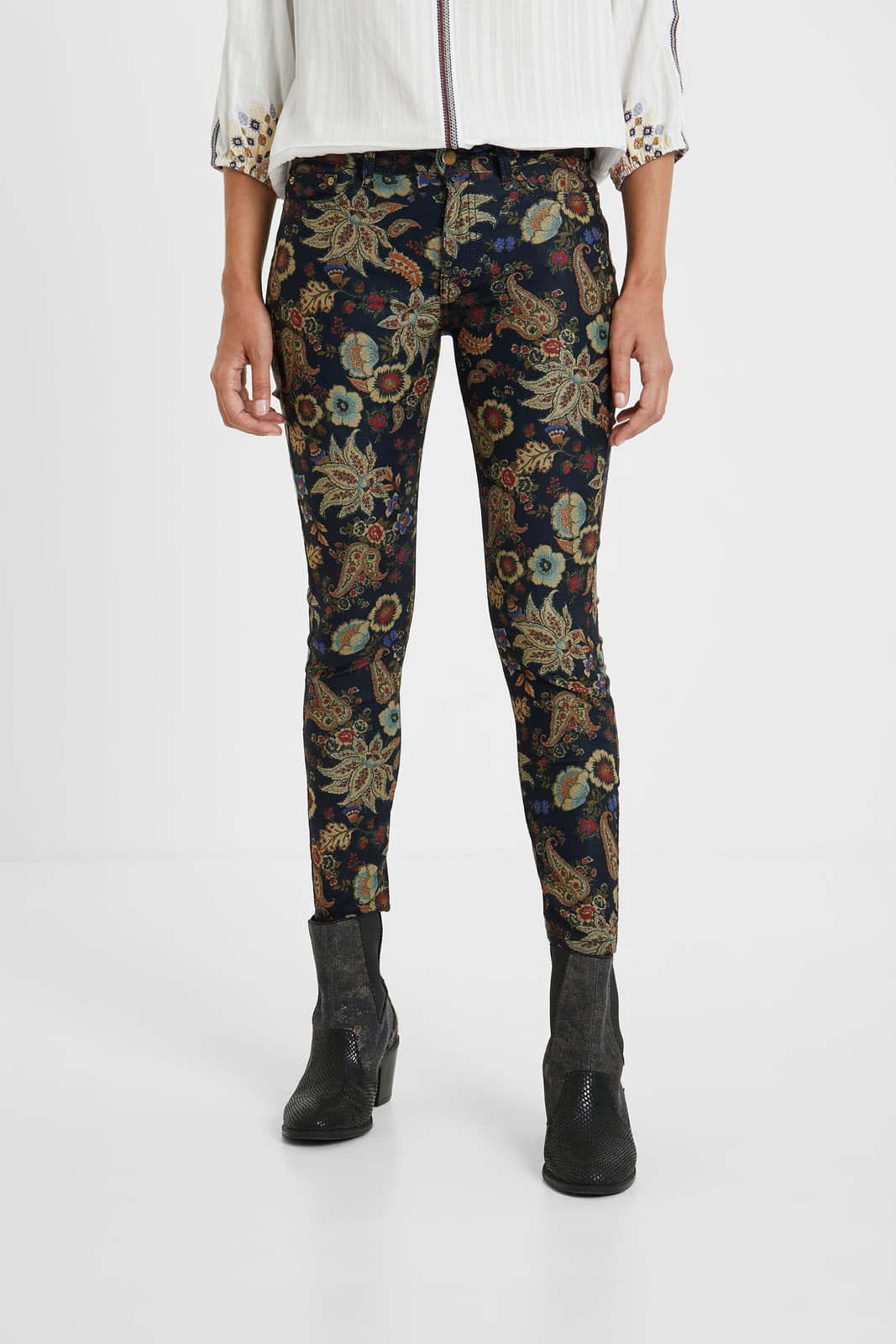 Desigual barevné kalhoty Pant Candela