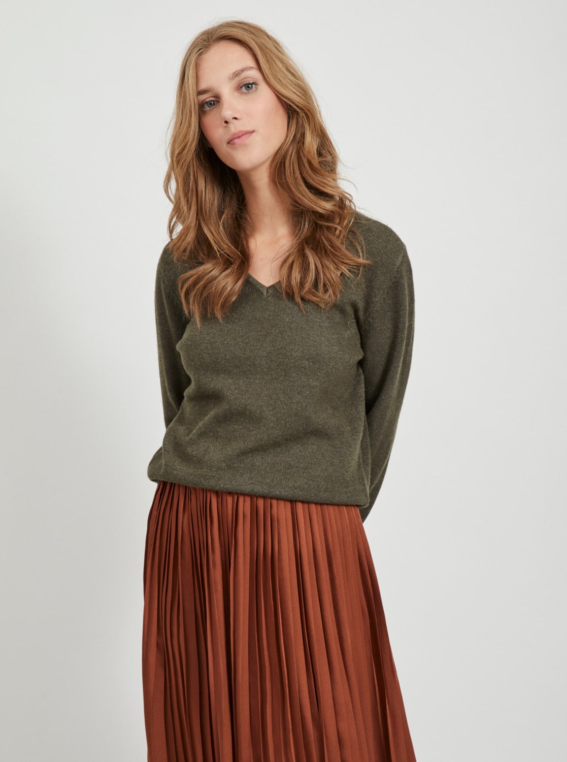 Khaki svetr VILA Viril