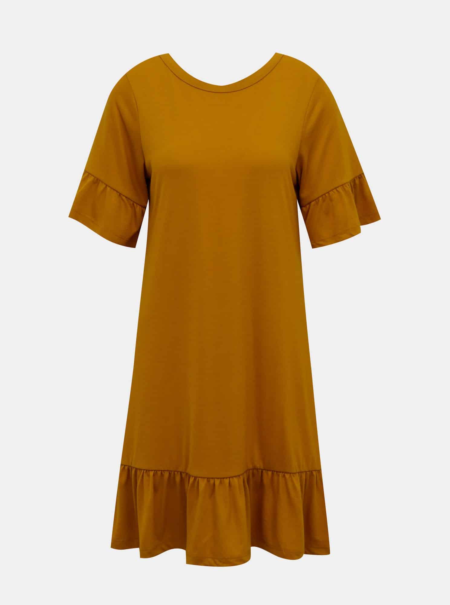 Hořčicové volné šaty VERO MODA Violetta
