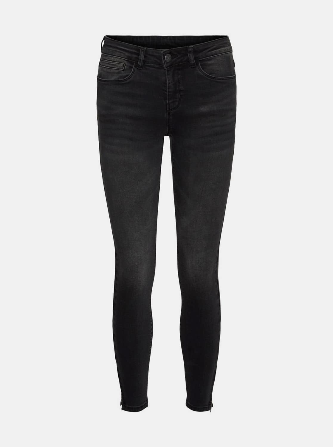 Tmavě šedé skinny fit džíny Noisy May Kimmy