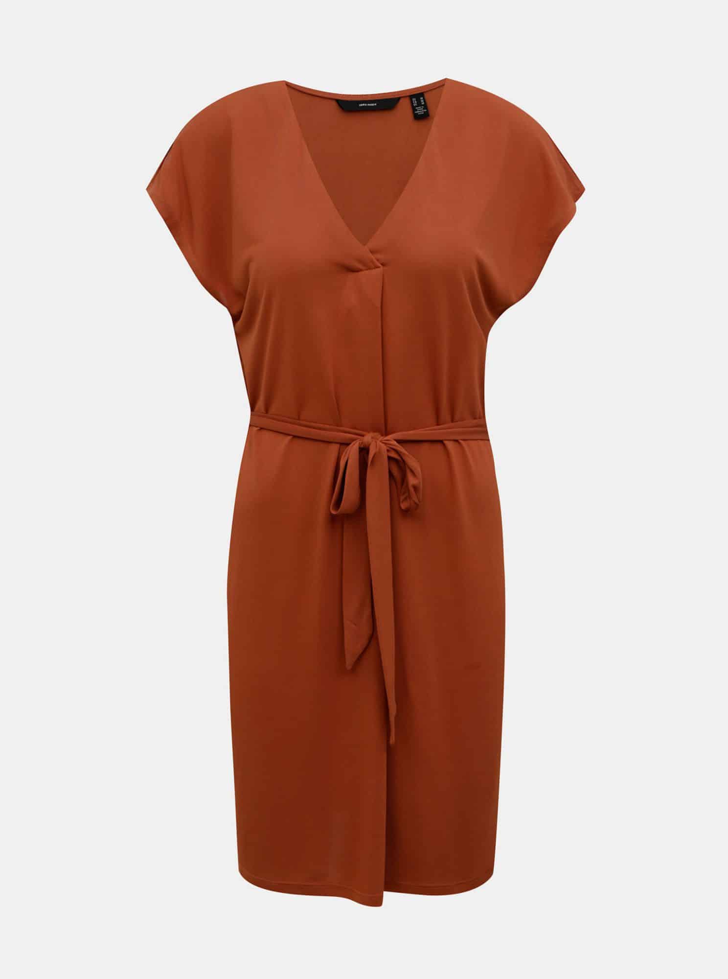 Hnědé šaty VERO MODA Beca