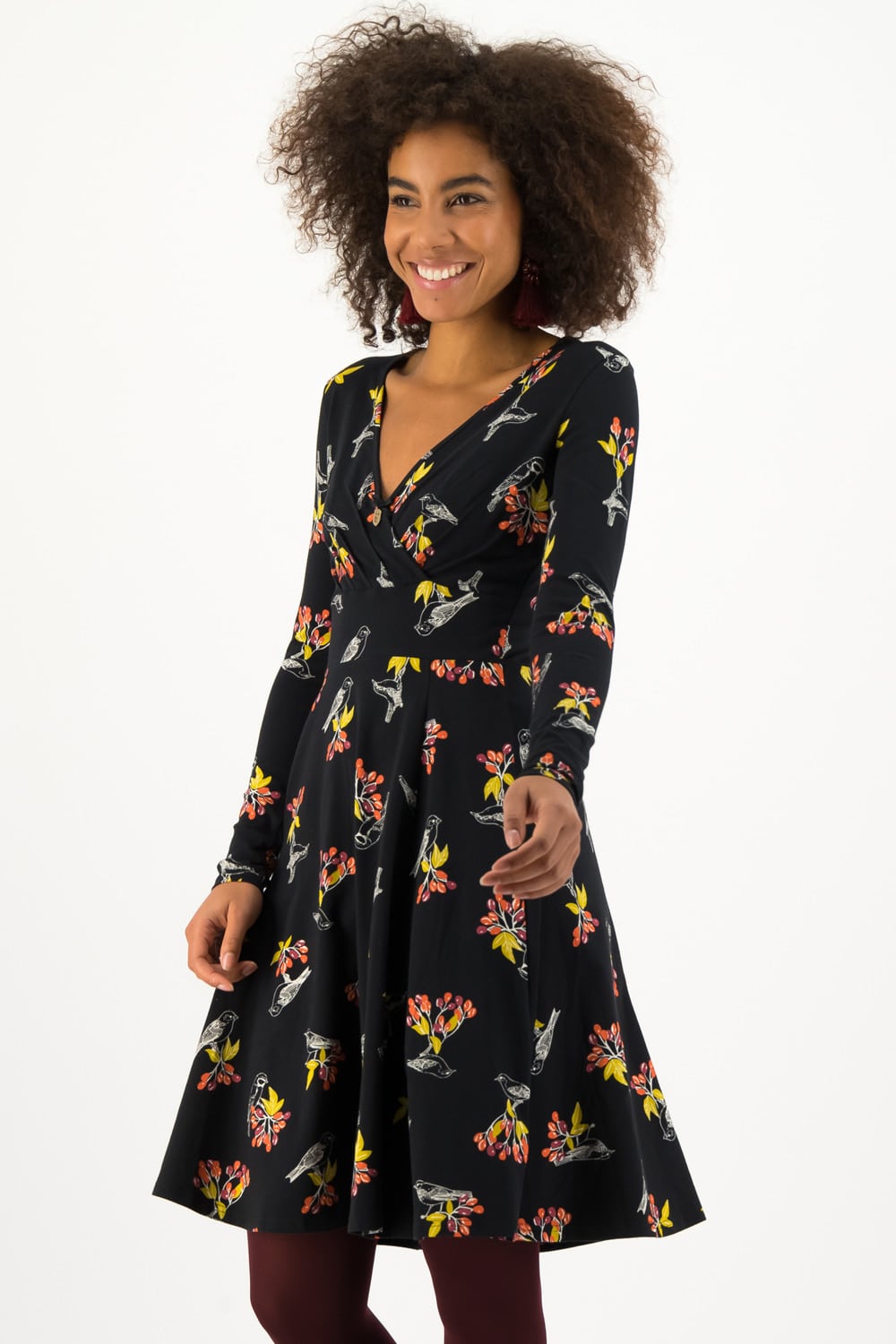 Blutsgeschwister černé šaty Berrie Birds