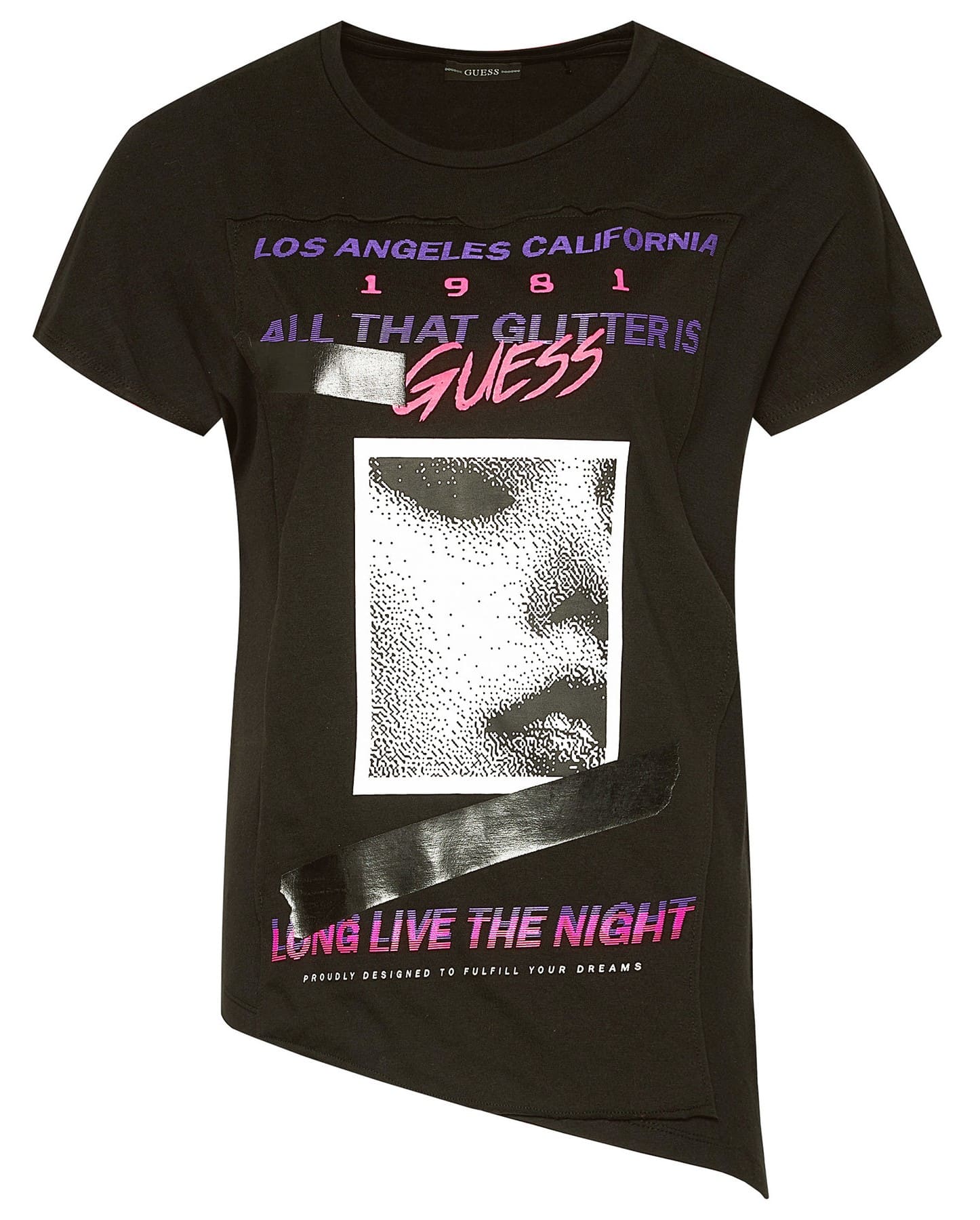 Guess černé tričko Front Logo T-shirt