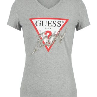Guess šedé tričko Icon Logo T-shirt