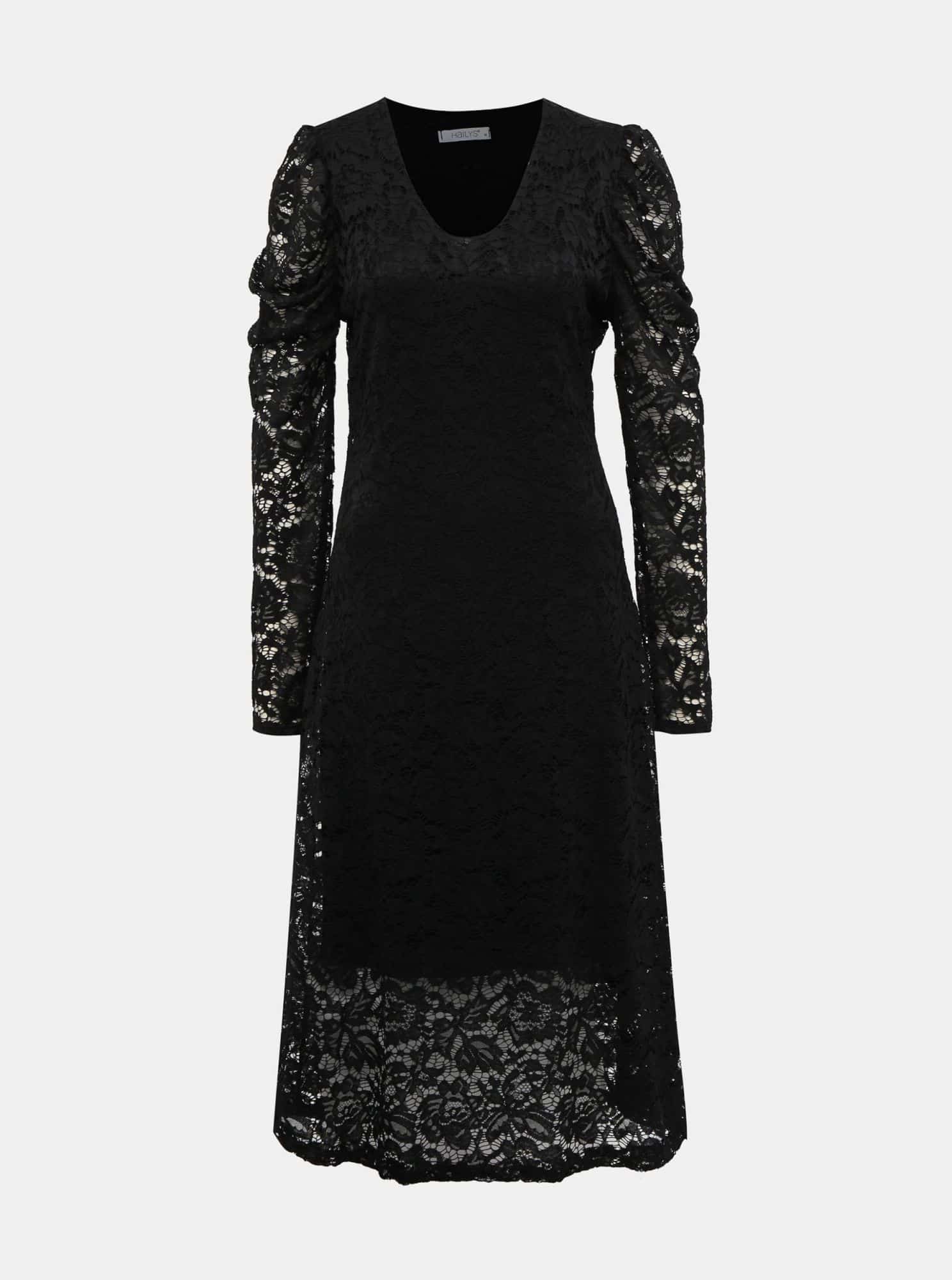 Černé krajkové midišaty Haily´s Silvie