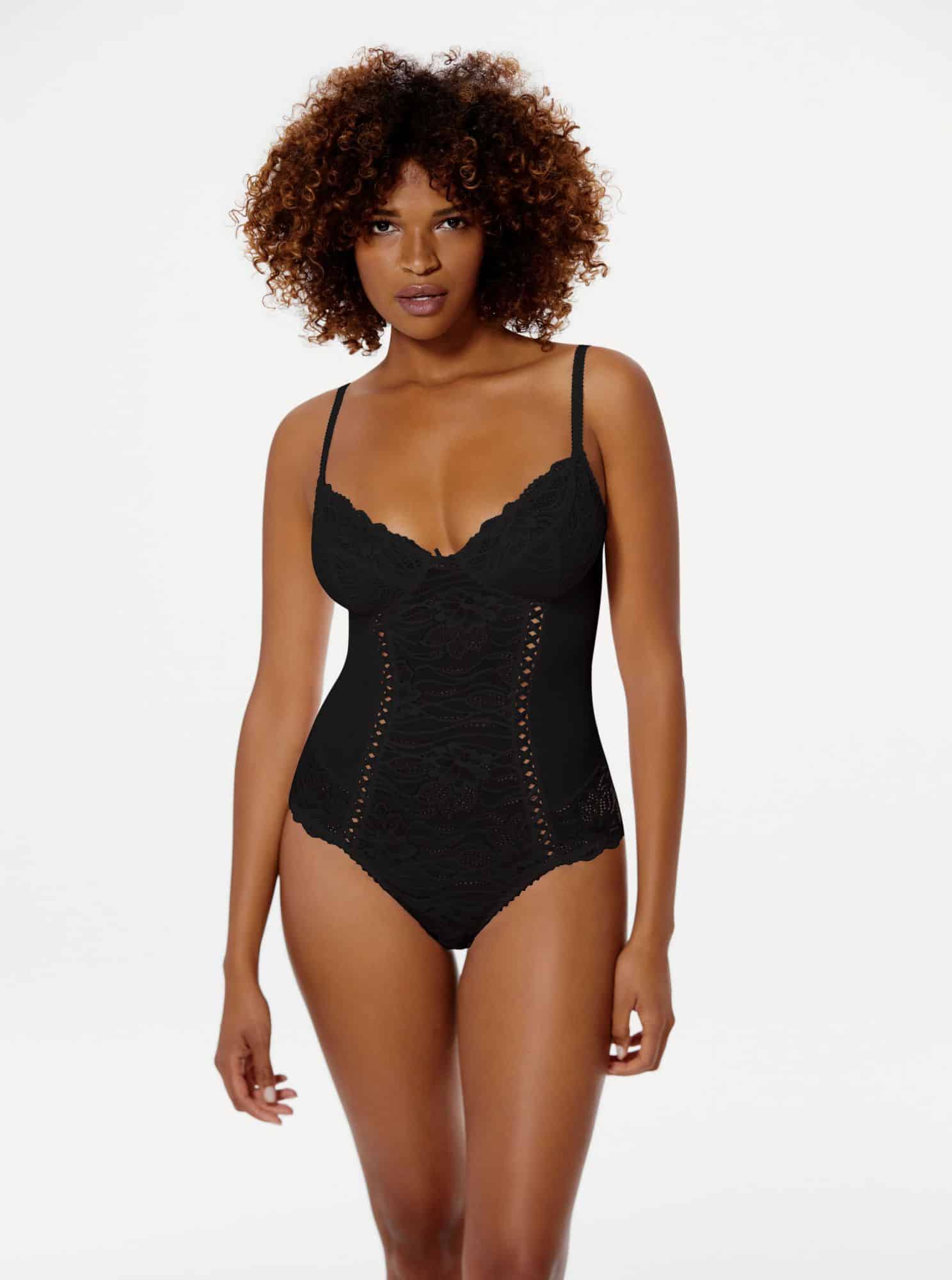 Černé body s krajkou Dorina Angie