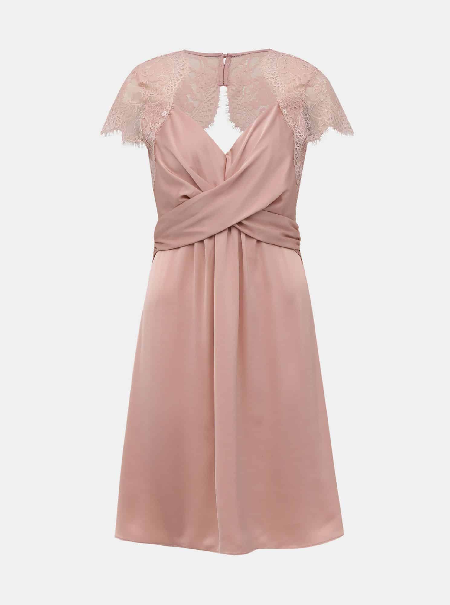 Světle růžové šaty s krajkou VILA Shea