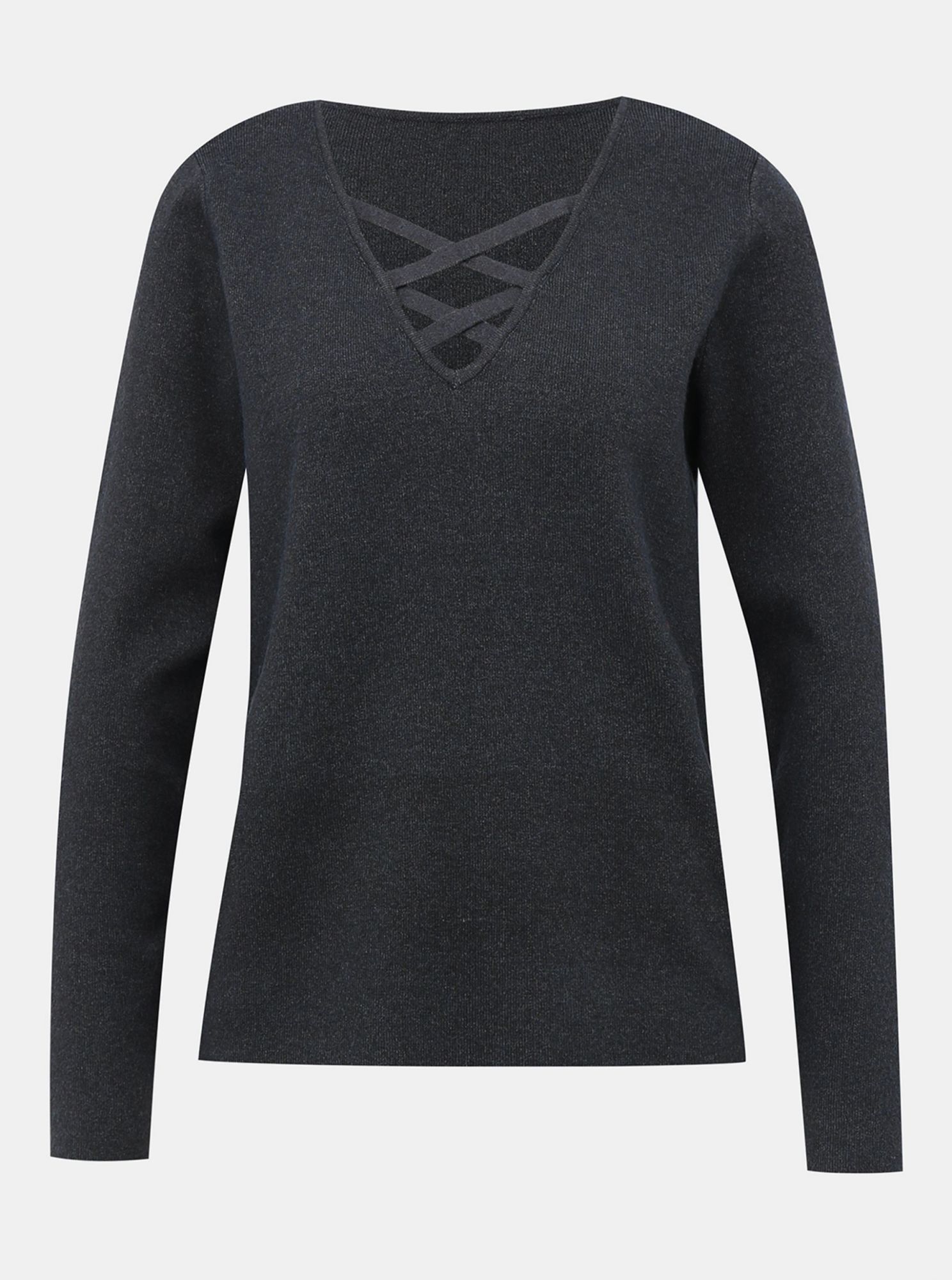 Tmavě šedý svetr VILA Lacal