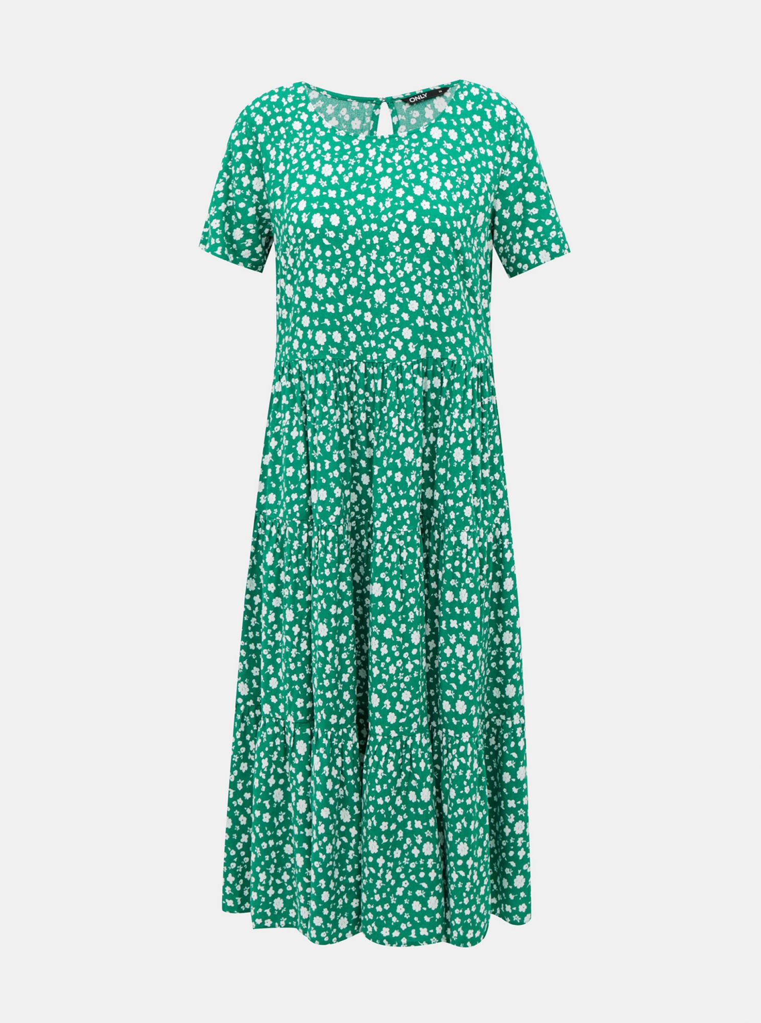 Zelené květované midišaty ONLY Fabulous