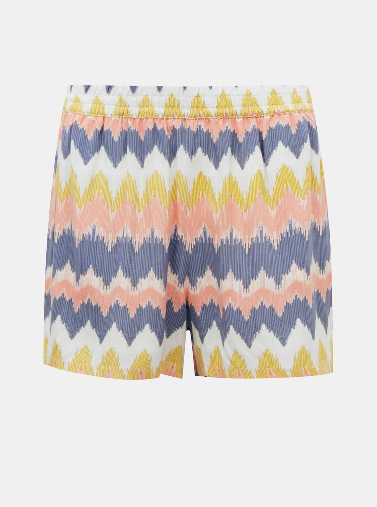 Žluto-modré vzorované kraťasy ONLY Novs