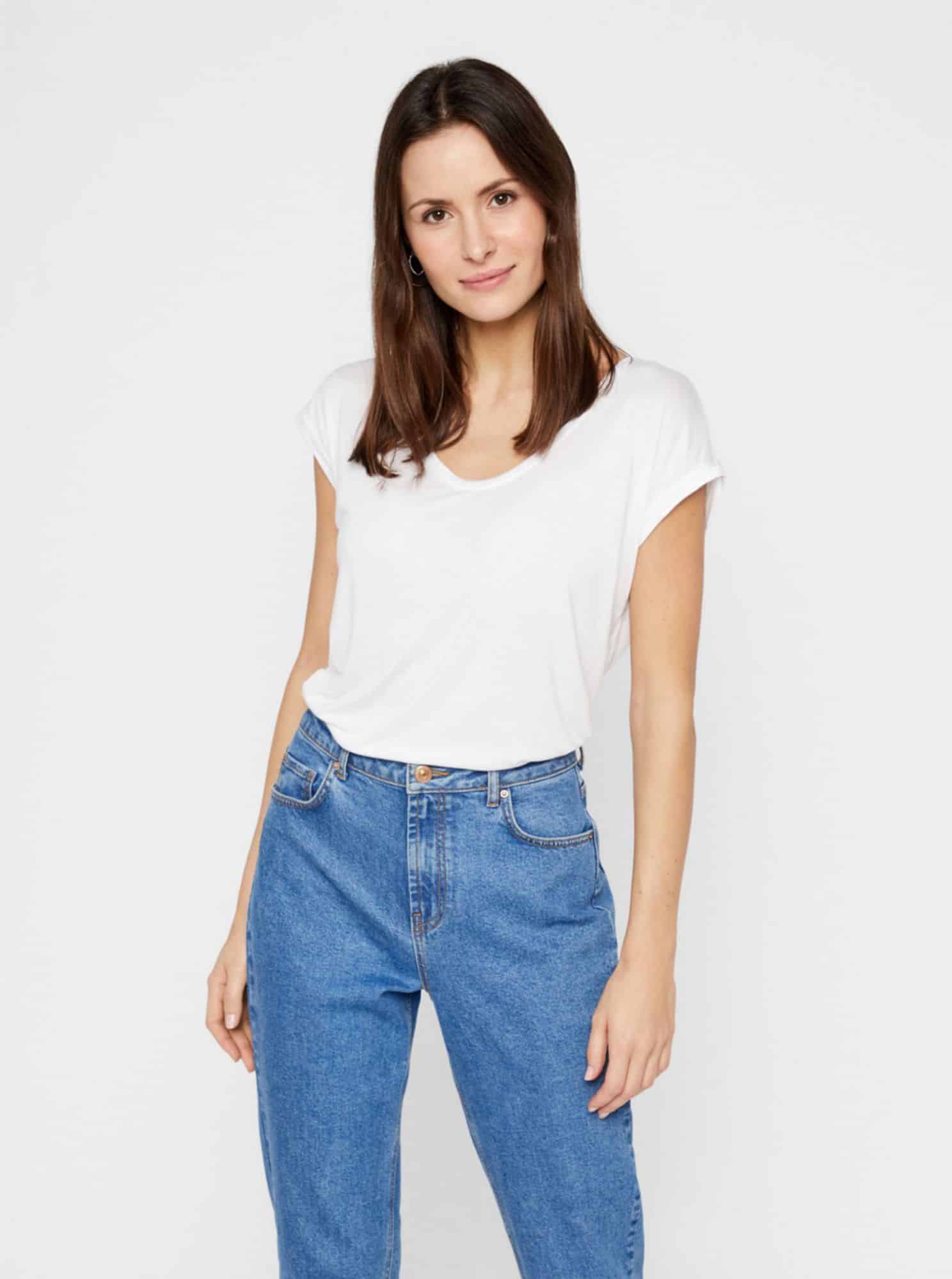 Bílé basic tričko Pieces Billo