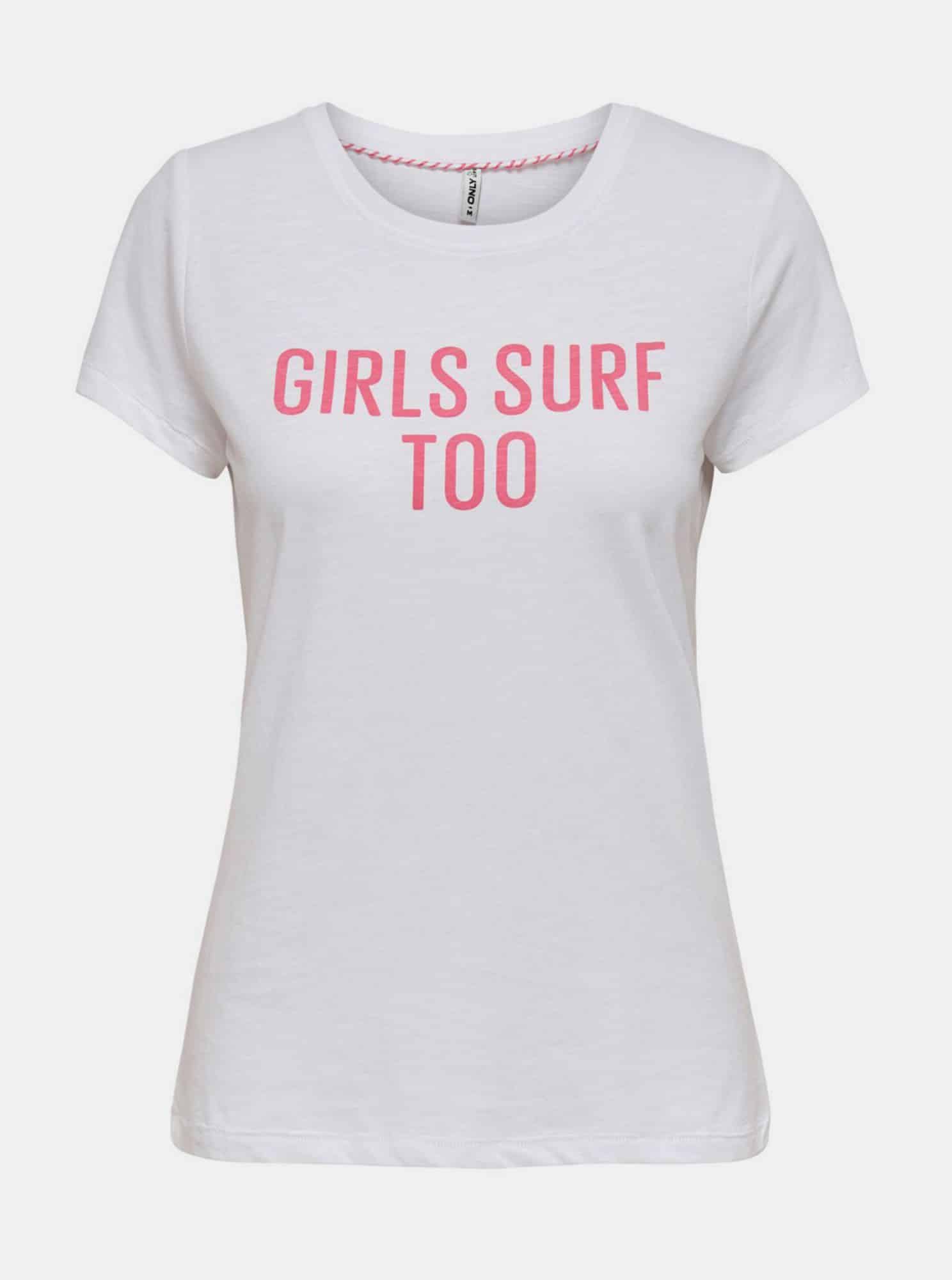 Bílé tričko s potiskem ONLY Clara