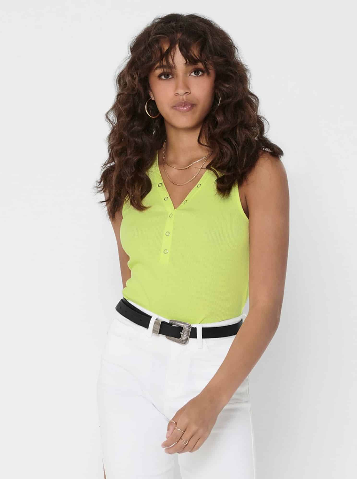 Neonově žlutý top ONLY Briar