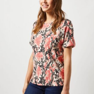 Korálové tričko s hadím vzorem Dorothy Perkins