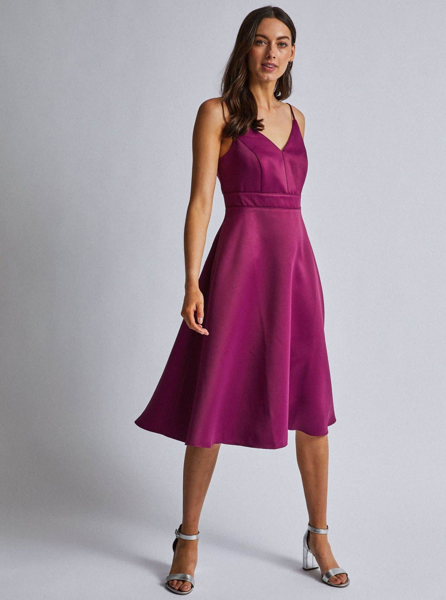 Fialové šaty na ramínkách Dorothy Perkins