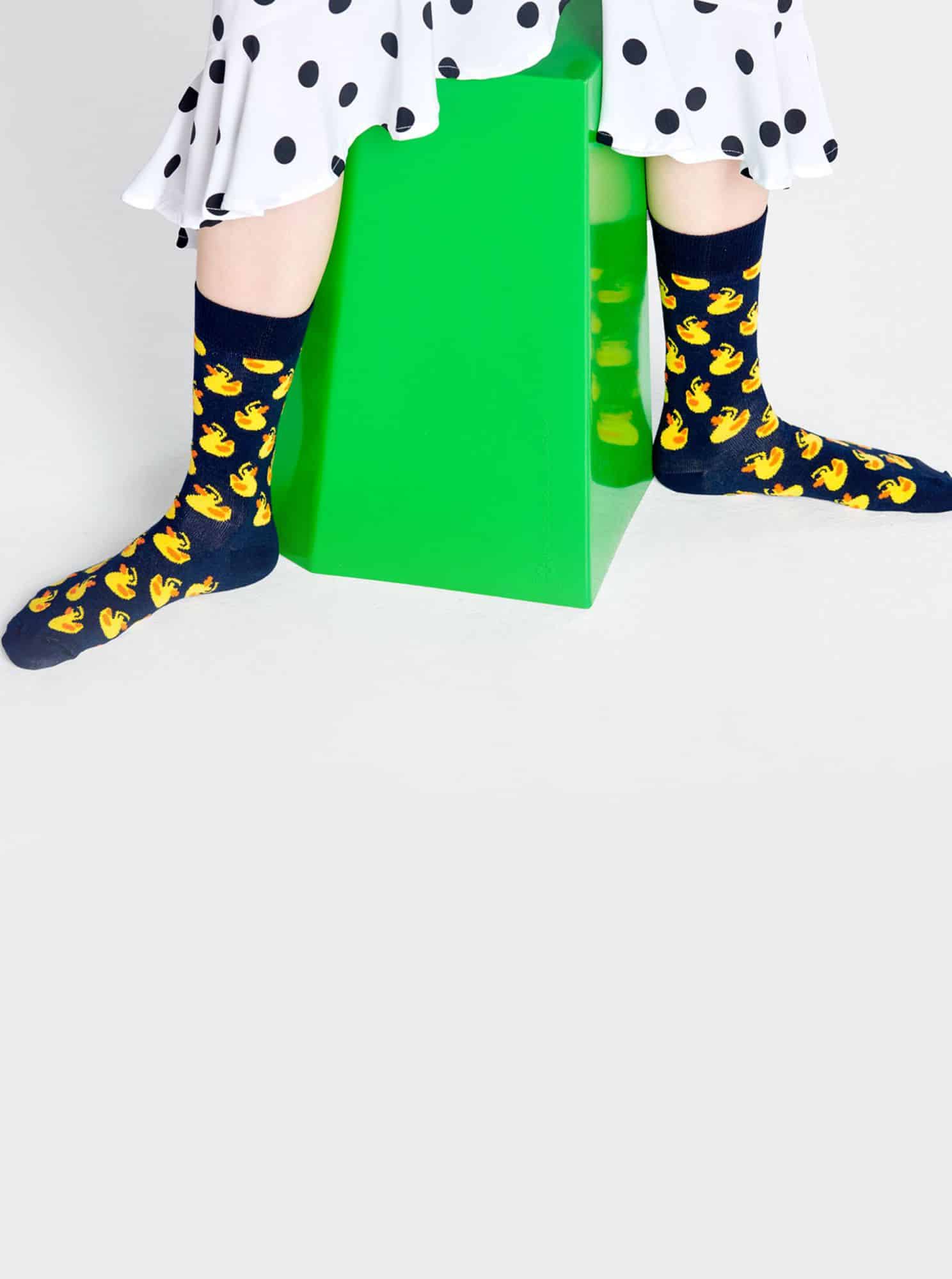 Tmavě modré vzorované ponožky Happy Socks Rubber Duck