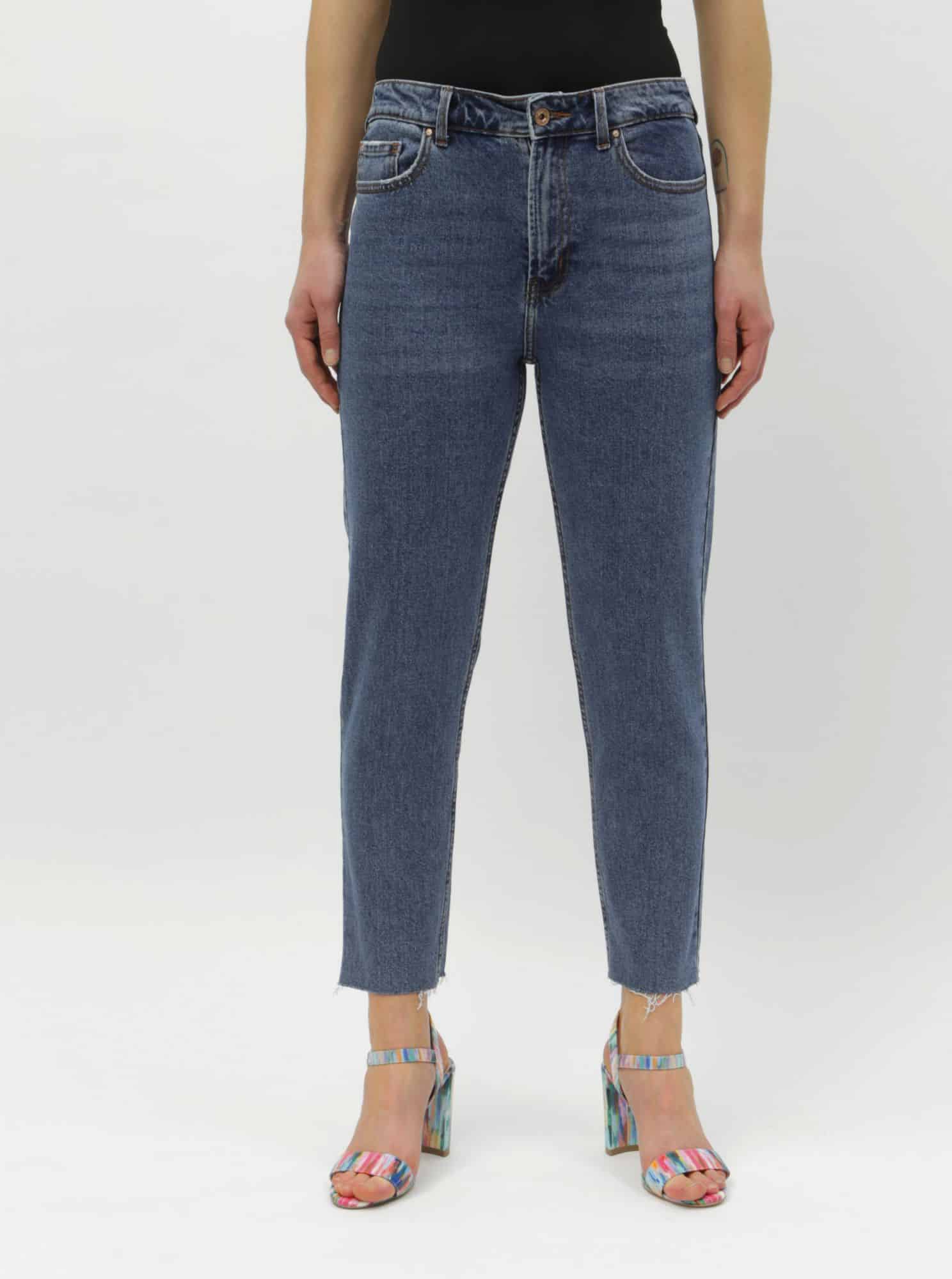 Modré zkrácené straight džíny ONLY Emily