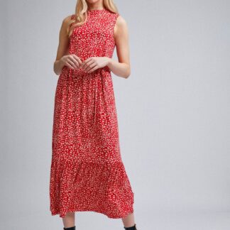 Červené květované midišaty Dorothy Perkins
