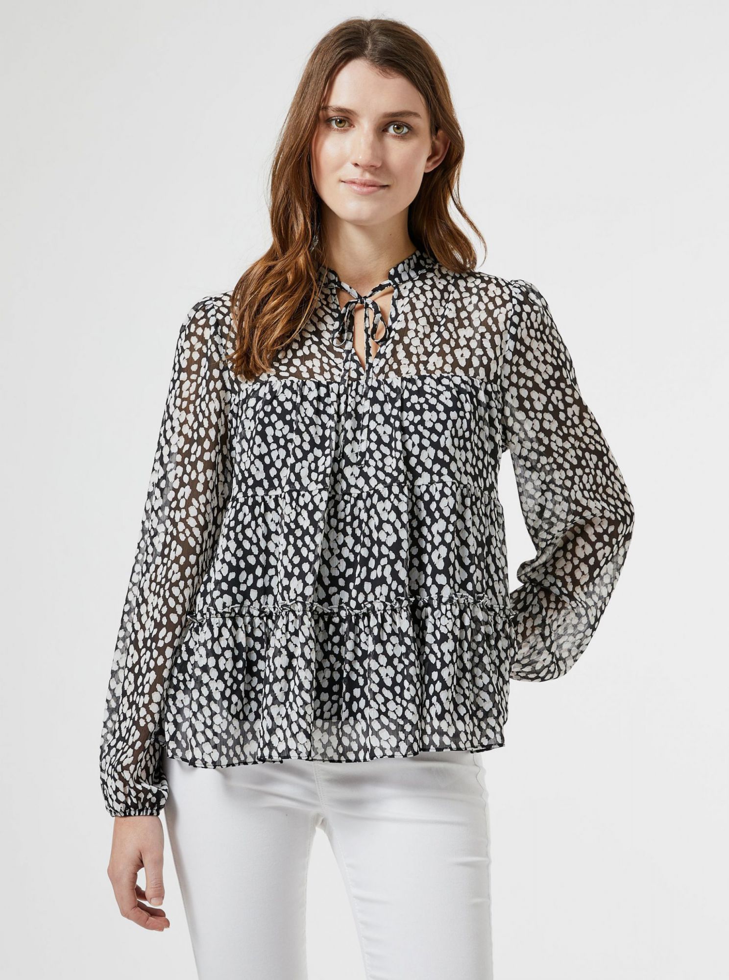 Bílo-černá vzorovaná halenka Dorothy Perkins