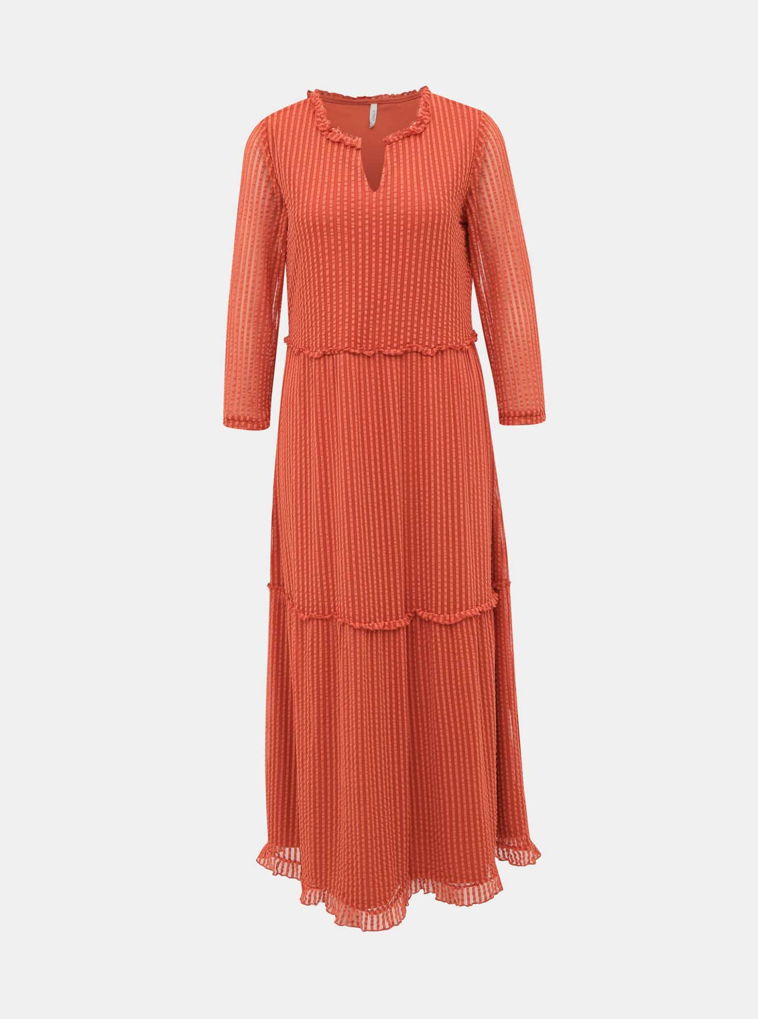 Cihlové maxišaty ONLY Naja