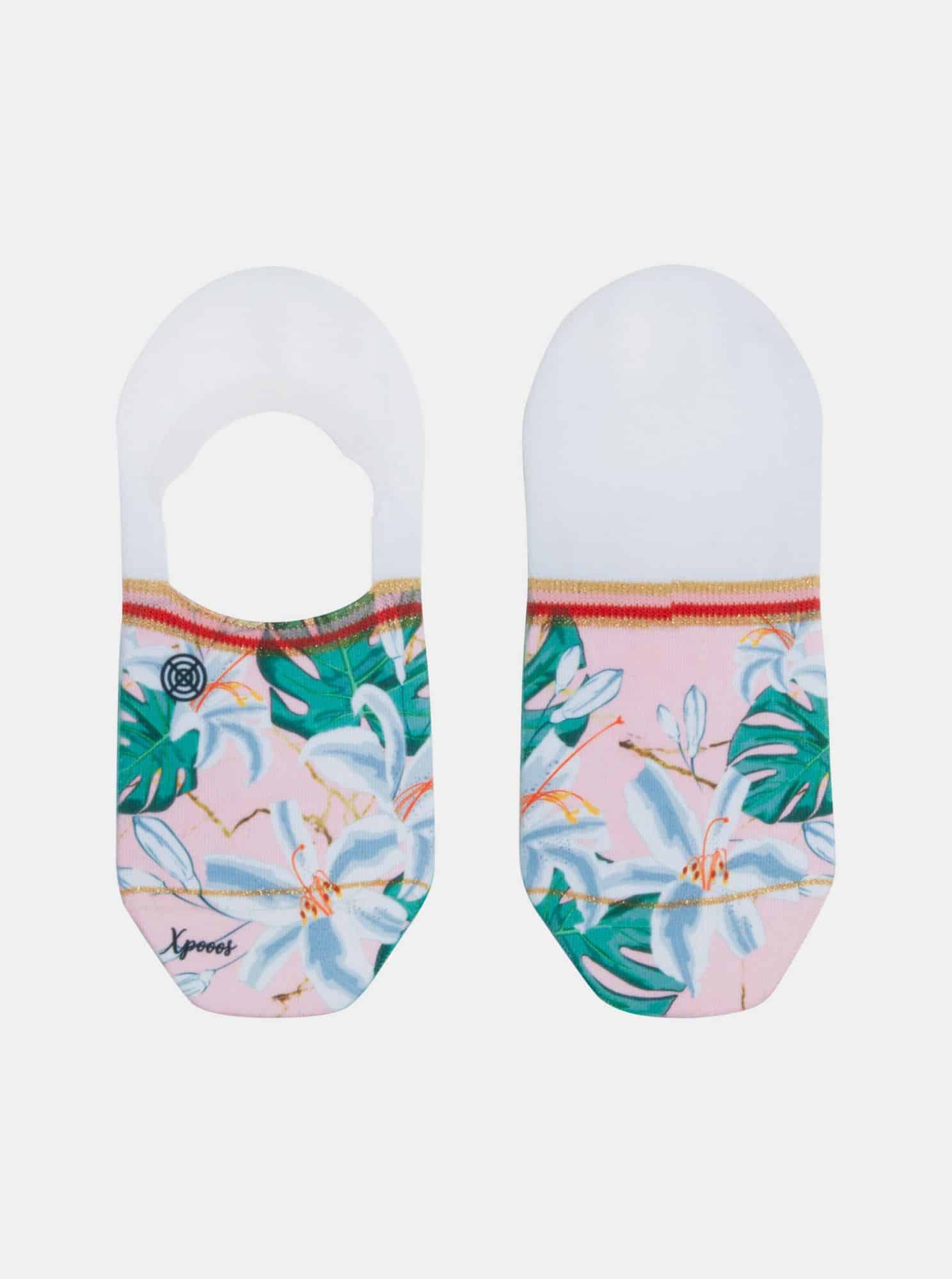 Růžovo-bílé dámské nízké ponožky XPOOOS