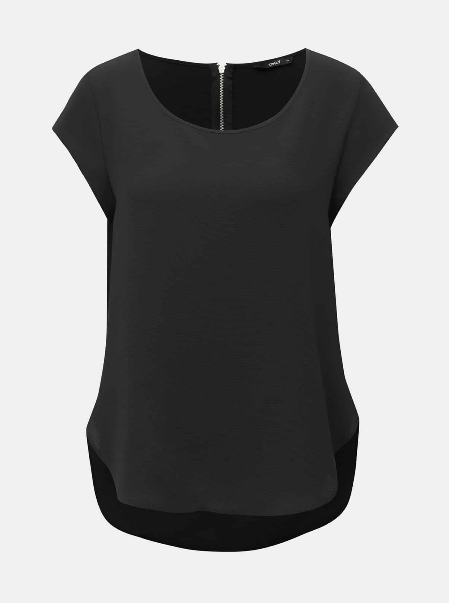 Černá halenka se zipem v zadní části ONLY Vic