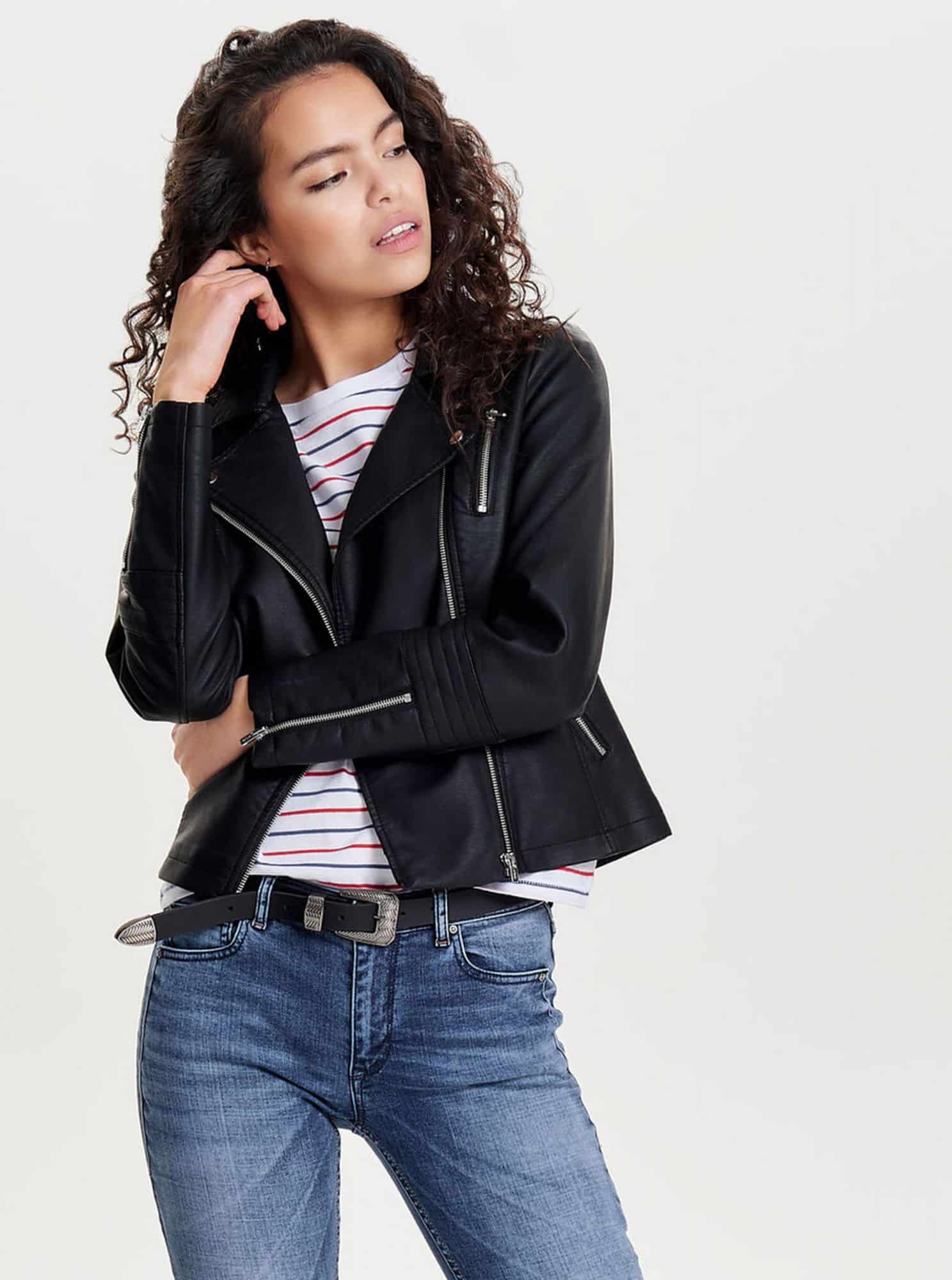 Černý koženkový křivák ONLY Gemma