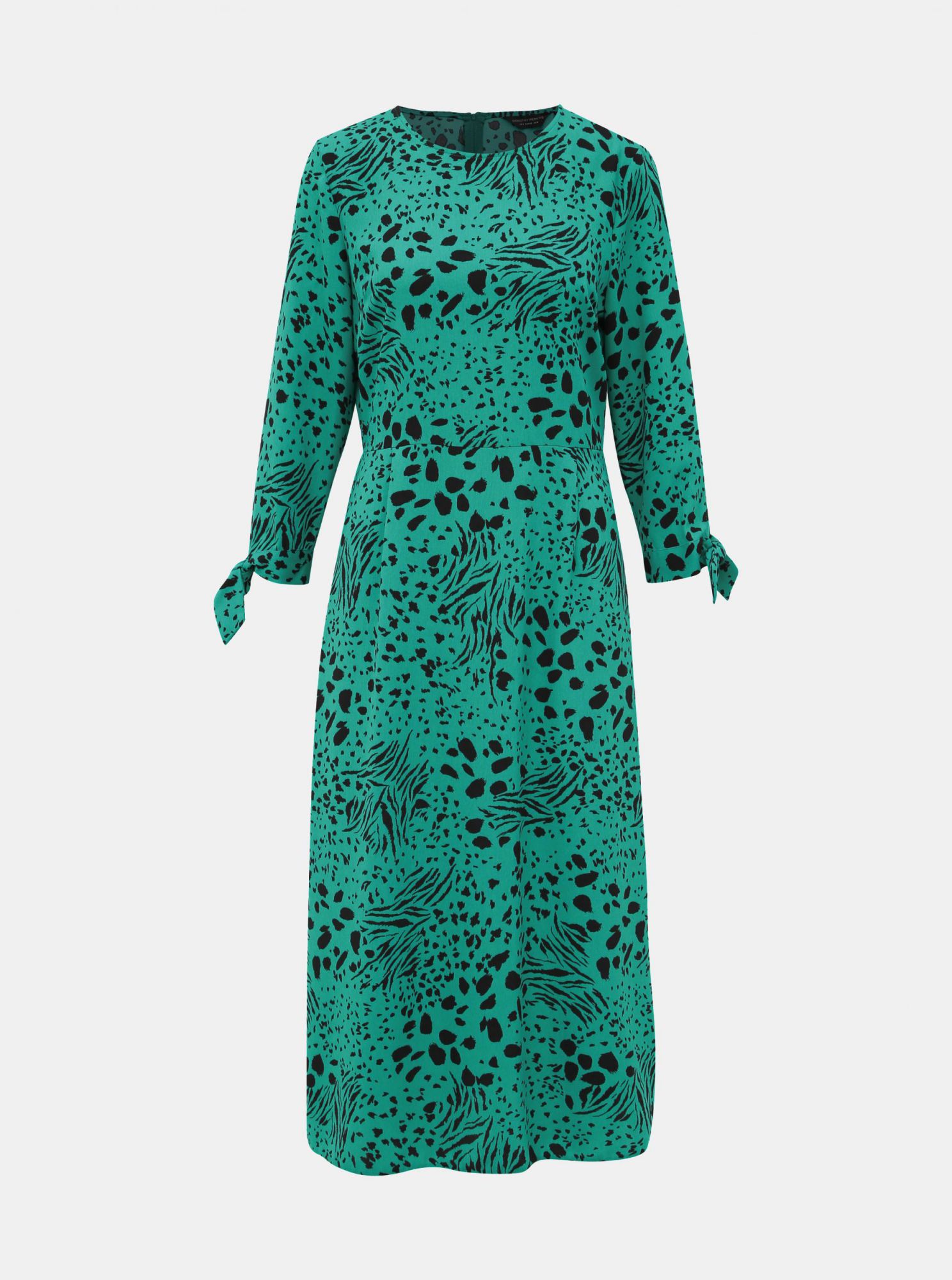 Zelené vzorované midišaty Dorothy Perkins