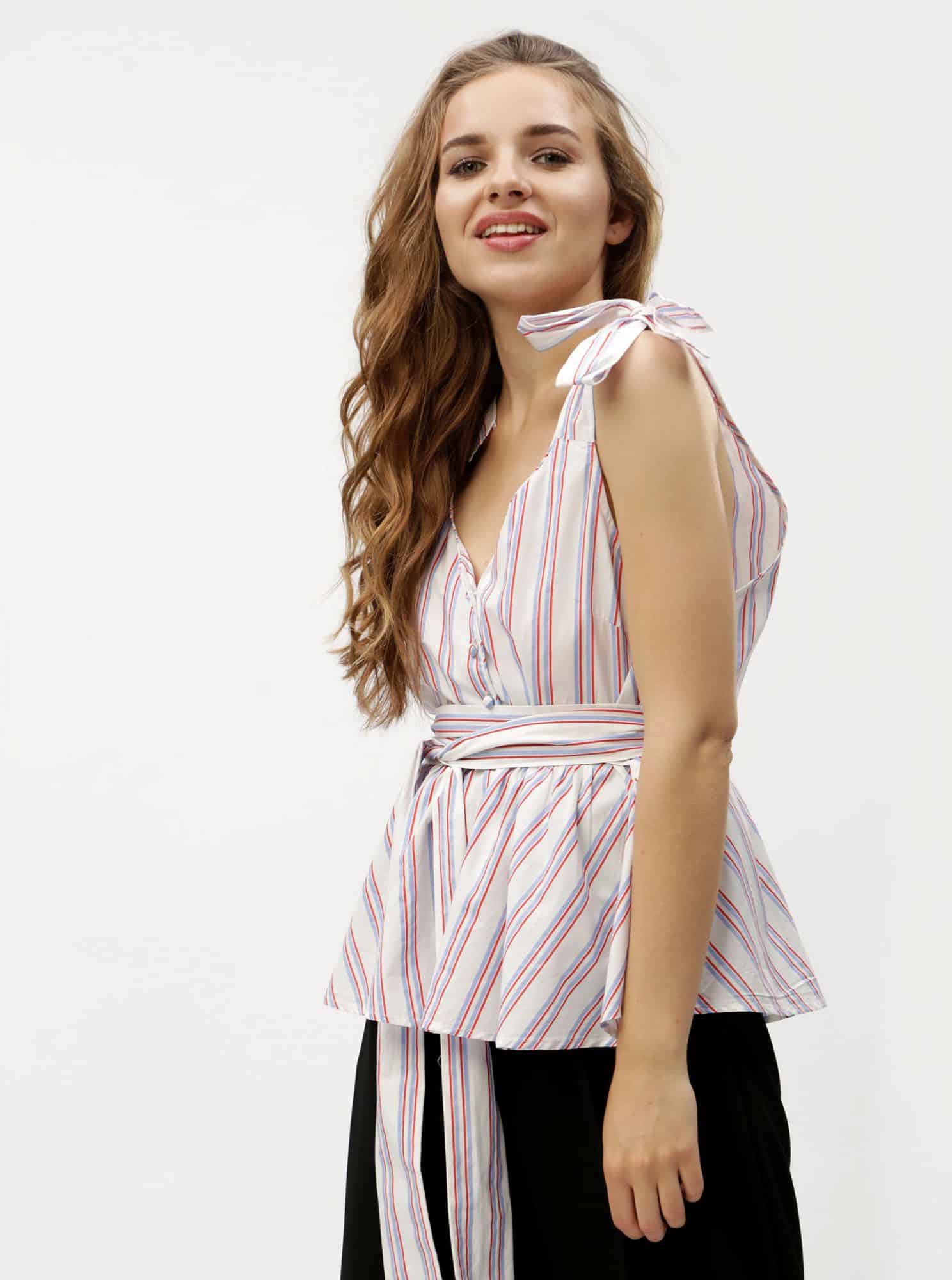 Bílá pruhovaná halenka VERO MODA Gry