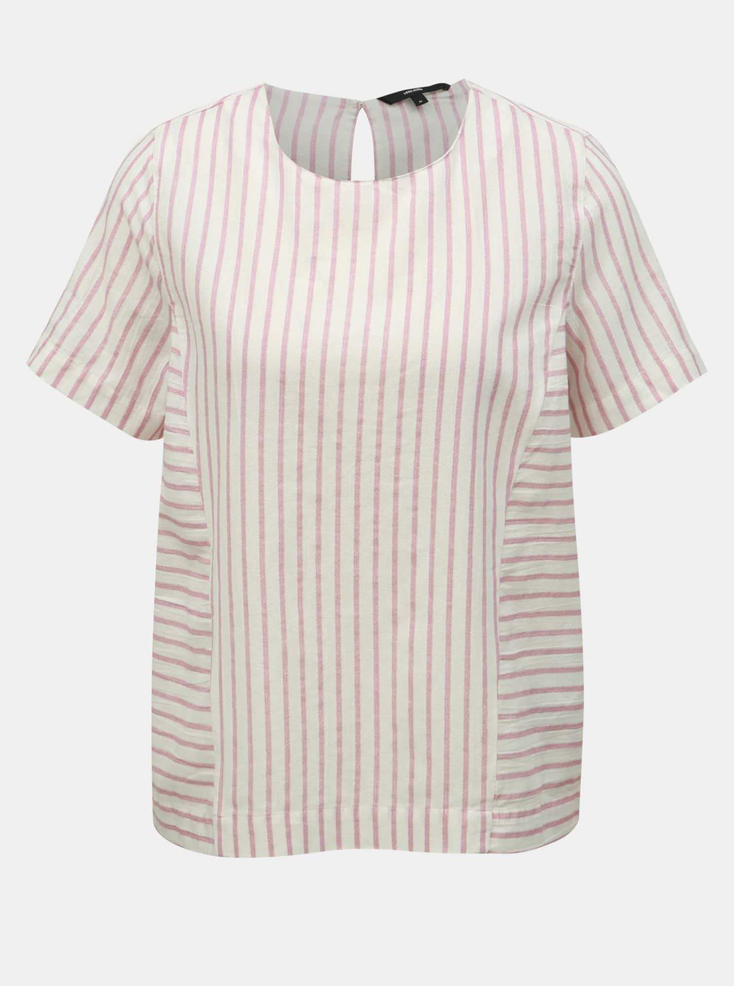 Růžovo-bílý pruhovaný top VERO MODA Coco