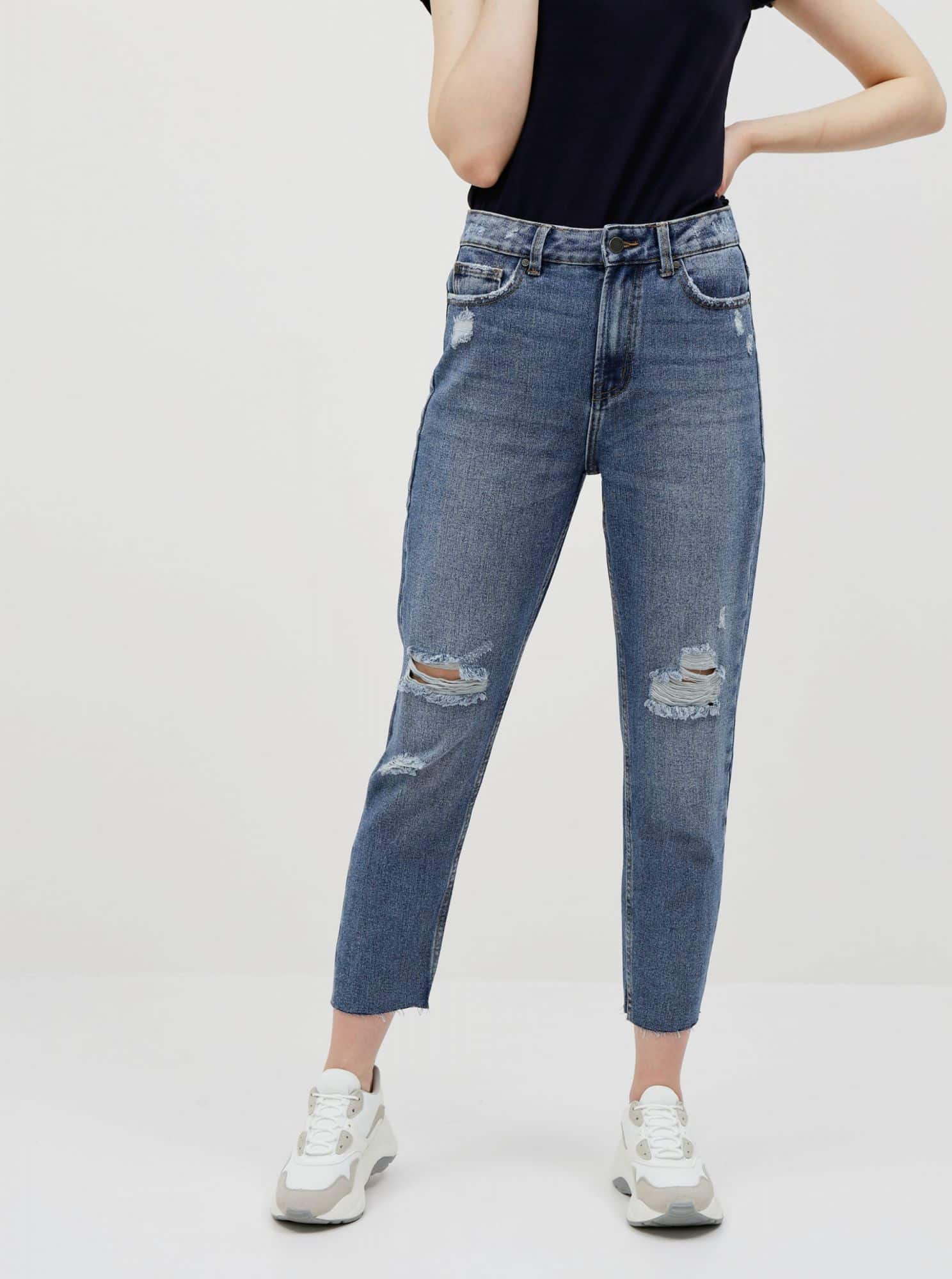 Modré straight fit džíny ONLY Emily