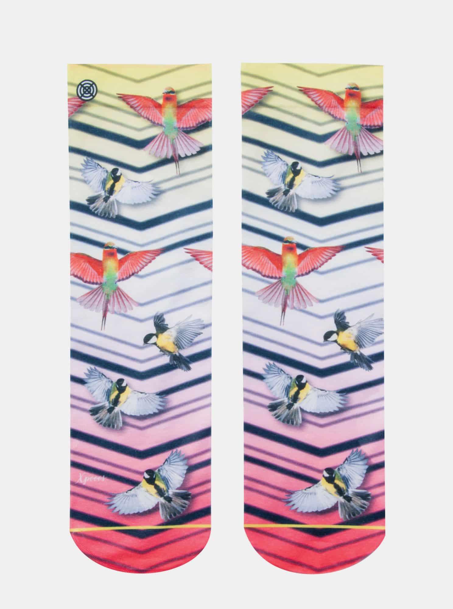 Růžovo-bílé dámské ponožky XPOOOS