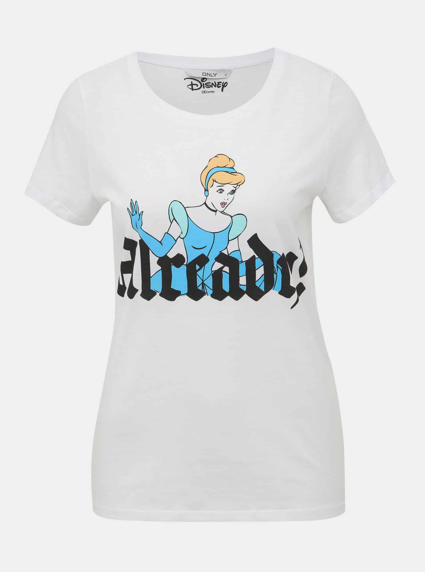 Bílé tričko s potiskem ONLY Disney Princess
