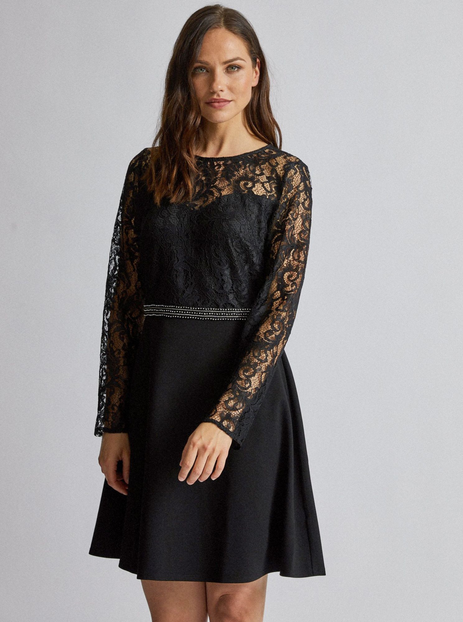 Černé šaty s krajkou Dorothy Perkins