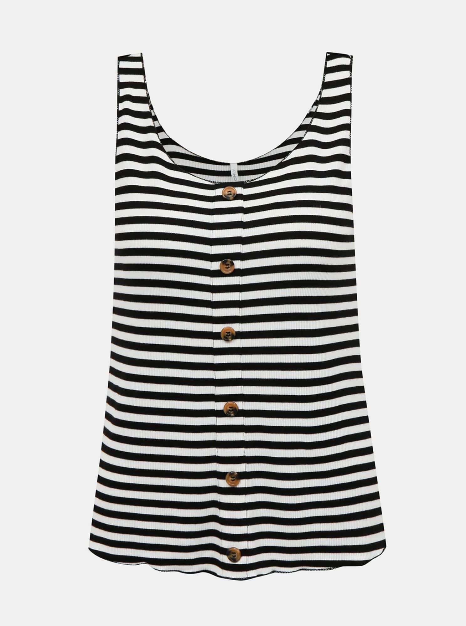 Černo-bílé pruhované tílko ONLY Minko
