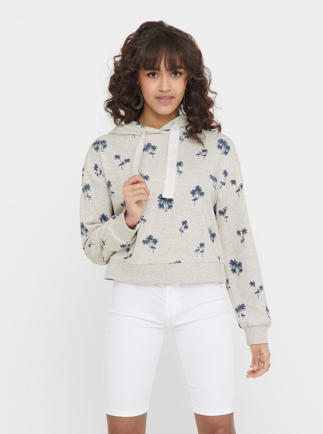 Šedá vzorovaná mikina ONLY Lexi