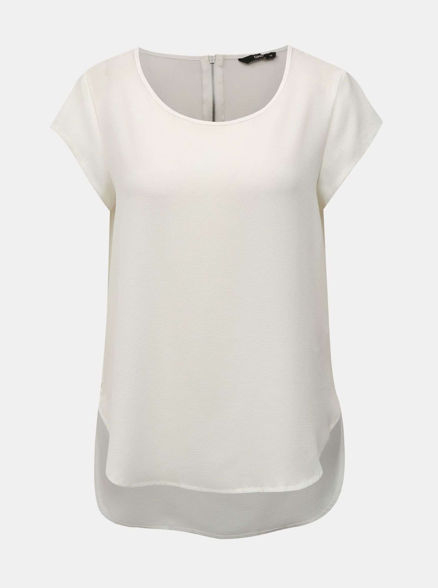 Bílá halenka se zipem v zadní části ONLY Vic