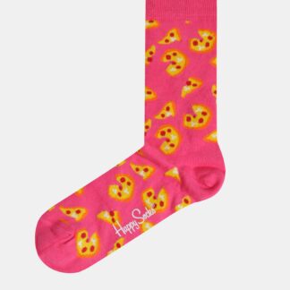 Růžové vzorované ponožky Happy Socks Pizza