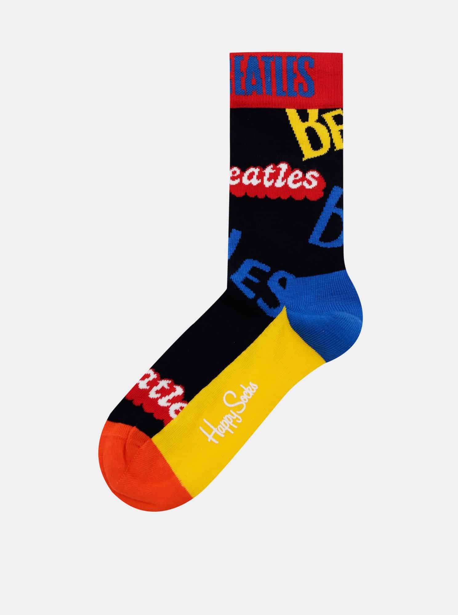 Žluto-černé ponožky Happy Socks Beatles In The Name Of Sock
