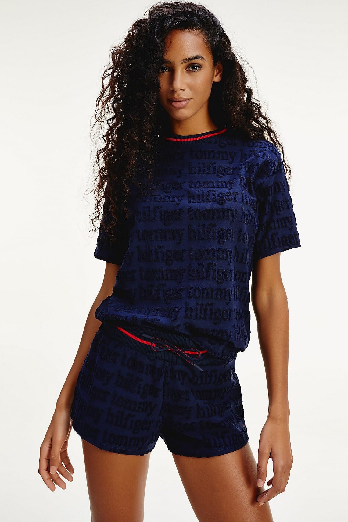 Tommy Hilfiger modré dámské tričko SS Logo Tee