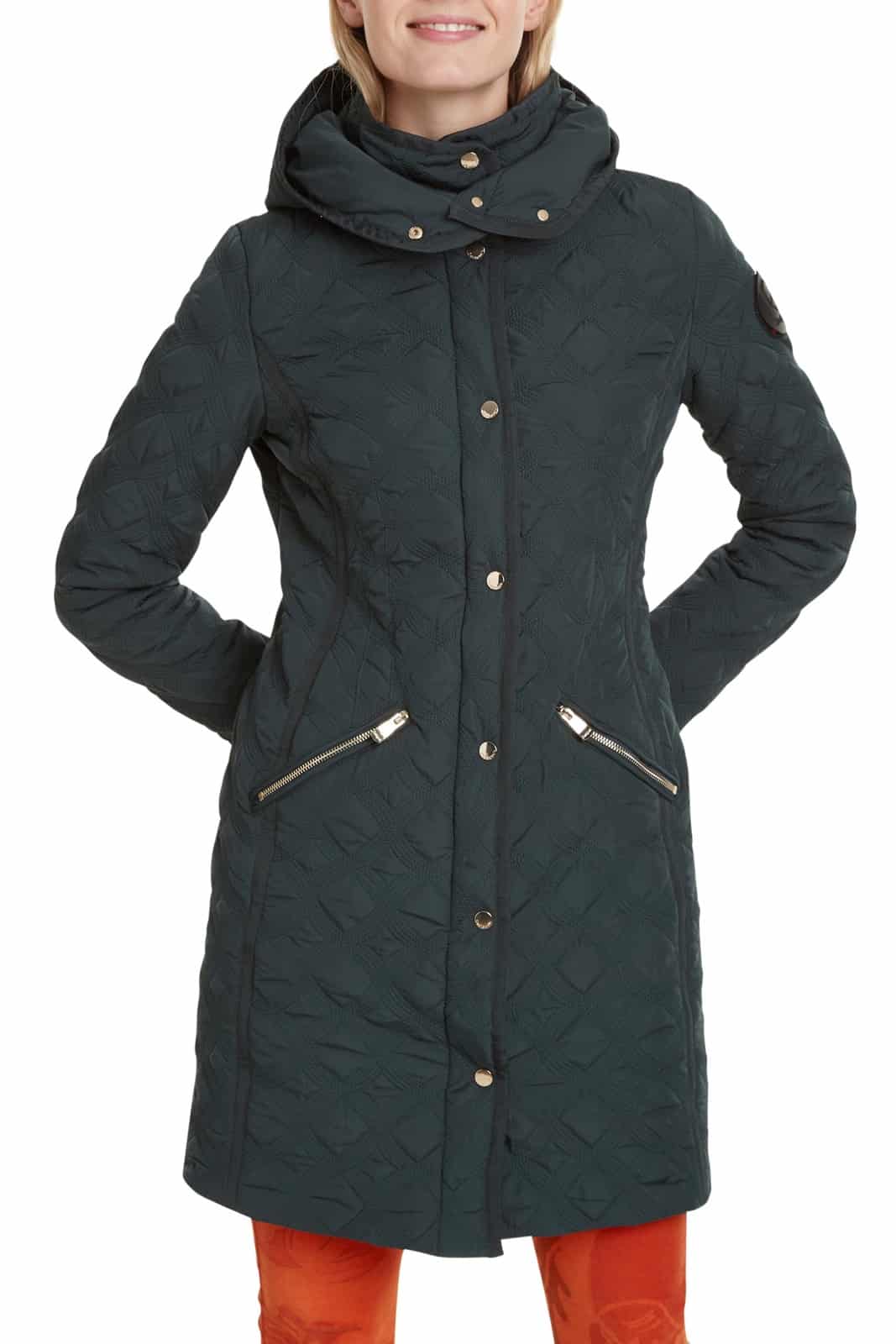 Desigual lahvově zelený kabát Padded Leicester