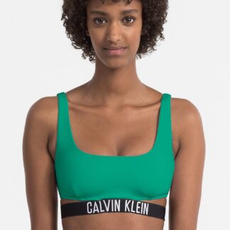 Calvin Klein zelený horní díl plavek Bralette Bikini Top