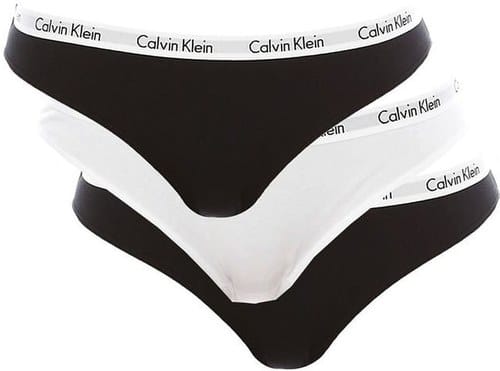 Calvin Klein černá a bílá tanga 3 PACK Rise Basic